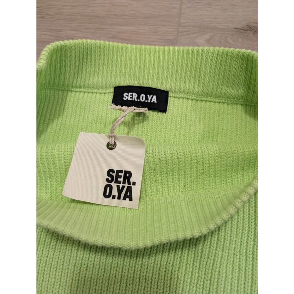 SER.O.YA Alora Skirt Distressed Neon‎ Lime Green Knit Revolve - Picture 4 of 4